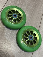 River Wheels 110MM - Green On Green - Glides *Immaculate* Scooter Wheels