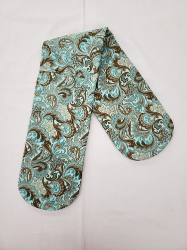 Brown teal paisley double - &,