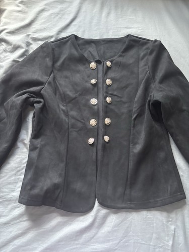 Black velvet collared button - black,