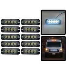 10x 12V 24V White LED Flush Fit Side Marker Lights Van Truck Trailer Lorry