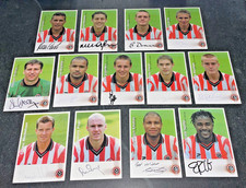 13 SHEFFIELD UNITED 2001/02 HAND SIGNED OFFICIAL PLAYER CARDS