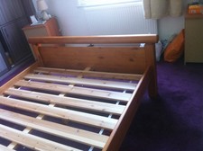 Pine Wood Bed Frame 4ft6 White