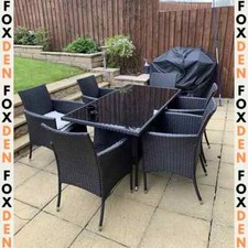 Large Rattan Dining Table and