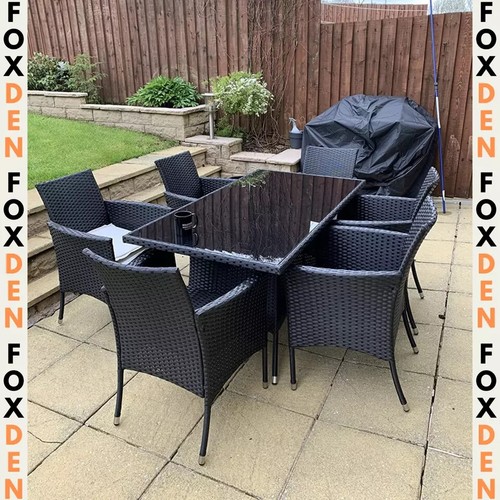 Large rattan dining table and - rattan,