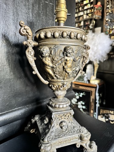 Antique victorian cherub urn - victorian,