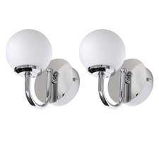 Set of 2 Modern Chrome Globe