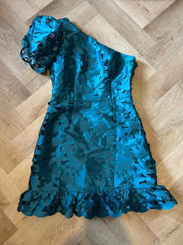 Teal floral cut out chi - floral,