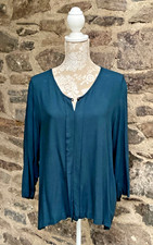 Nomads shirt blouse style top size 14 teal blue smart tunic