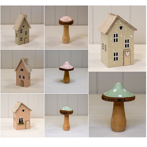 Wooden mushroom house - wooden,