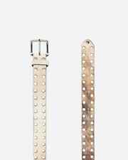 Stussy 8 Ball Studded Belt Raw Cow Hide Hair Tan Beige - Size Large / XL - NEW