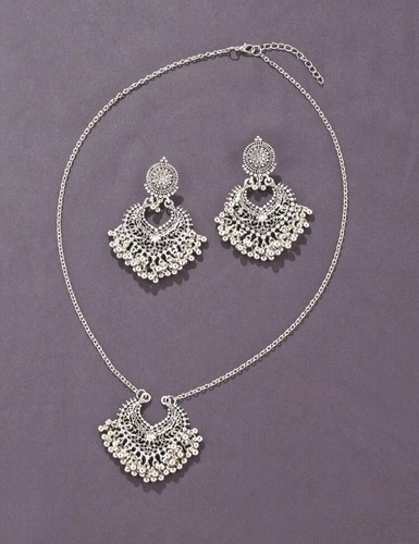 Silver jhumka bell drop - silver,