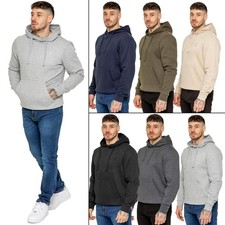 Kruze Mens Fleece Hoodie Pullover Warm Hooded Sweatshirt Casual Plain Jumper