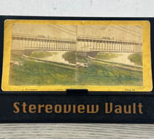 Suspension Bridge & Niagara F. Hand-Tinted Stereoview #6