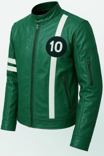 Benten green leather jacket - benten,