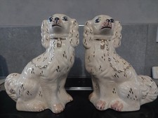 Staffordshire Ceramic Spaniels Figurines Pair