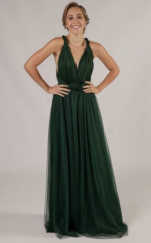 Dark green multiway dress - green,