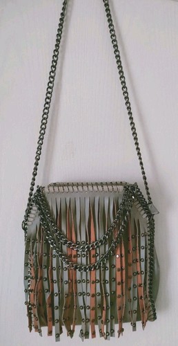Studded fringe crossbody bag - studded,