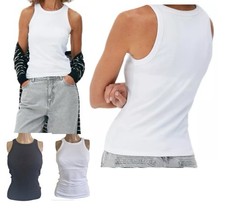 Womens Marks & Spencer Secret Support Vest Ladies M&S Ribbed Racer Cami Pyjama