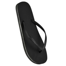 LADIES GLITTER STRAP BLACK FLIP FLOPS WITH GEM SOLE Summer Beach Wear  SIZE 3-8