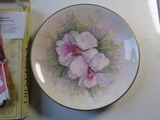 Orchid - Pink Orchid - Decorated Coalport Plate 200 Dia with Stand - BNIB