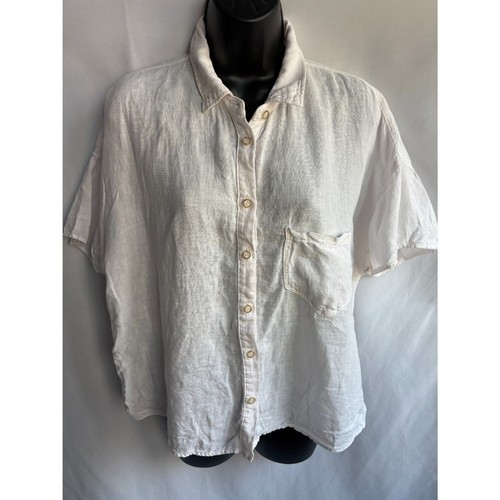 Zara white linen cotton - white, shirt