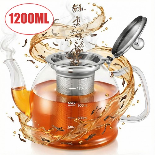 Glass teapot 1200ml - glass,
