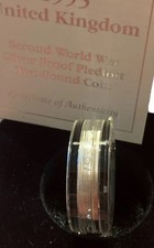 1995 SILVER PIEDFORT DOUBLE WEIGHT  £2 Coin – WWII 50th Anniversary – Scarce