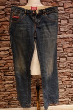 Superdry Black Label Blue Denim Men's Jeans Workwear Distressed Zip  W30" L32"