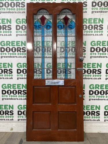 1930s leaded glass arched - glass,