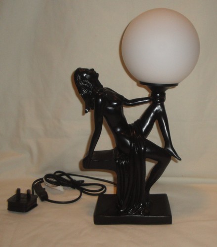 Art deco black resin lighting - art,