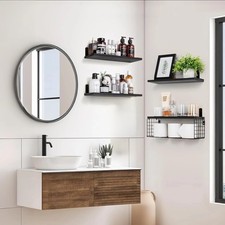 Wall Shelf Wood Set of 4 –
