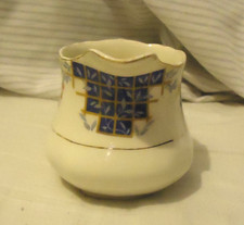 AJ Wilkinson Royal Staffordshire Pottery Milk Cream Jug Floral & Blue Block 260