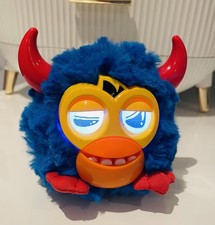 Furby Furbling Party Rockers Blue with red Horns Scoffby 3.5" tall 2012 Hasbro