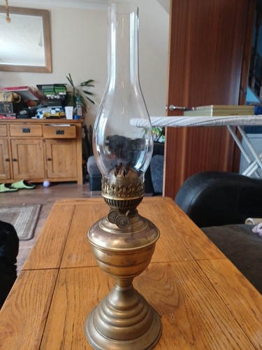Vintage brass oil lamp - brass,