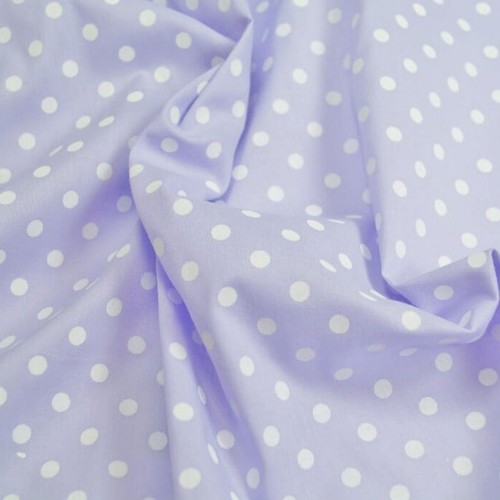 Lilac polka dot polycotton - lilac,