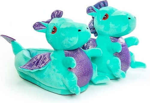 Kids green dragon - dragon, slippers