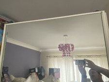2 X Wardrobe Mirrored Doors Approx 3ft (91.5cm) wide x 7ft 3 1/4” (221.5cm) tall