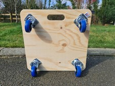 Heavy Duty Removal Skate-Dolly-Trolly 600 x 600mm - Plain Wood - 100mm Castors