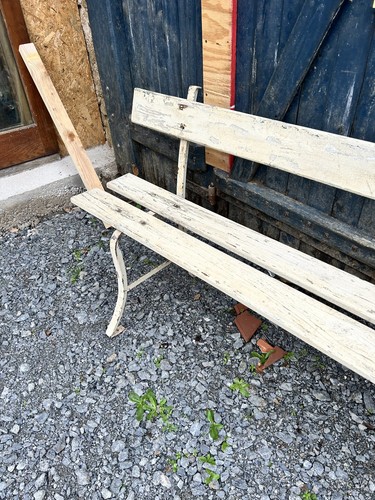 Antique french garden bench - garden,