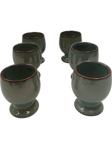 Set green ceramic egg - 6,