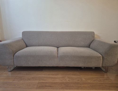 Dfs taupe chenille seater - chenille, 2