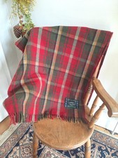 100% Wool Fringed Blanket Throw Rug HIGHLAND TARTAN TWEEDS SCOTLAND Plaid Tartan