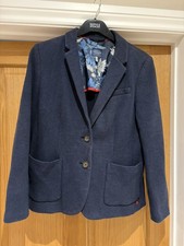 Joules Women's UK 14 Tweed Effect Navy Blue Blazer Jacket 