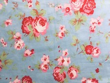 50cm x 50cm Square IKEA Rosali Rose on Blue Cotton Lightweight Fabric New
