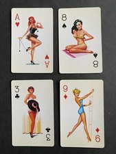 Set Of 4 Pin Up Girls Playing