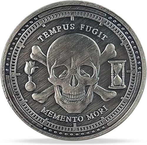Handcrafted memento mori coin - memento,