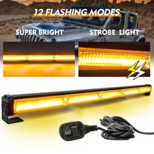 31" Amber LED Traffic Advisor Emergency Warning Windshield Strobe Light Bar