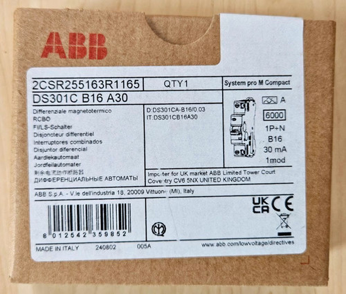 Ds301c b16 a30 abb rccb - rccb, mcb