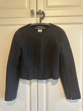 Chanel Jacket Identification Grey Wool Fitted 40