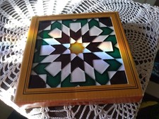 AZULEJO PAINTED & TIN GLAZED CERAMIC TILE HISPANO-MOORISH STYLE MADE IN PORTUGAL